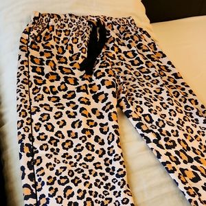 Victoria secret leopard print satin pajamas